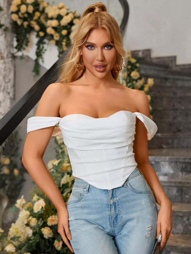 Cowl Neck Strap Corset Top | Cocktail Party Top