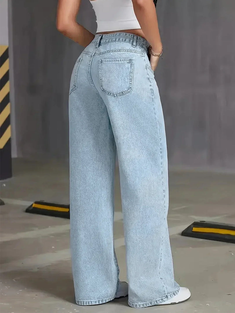 Women's Low Rise Boyfriend Jeans in Blue