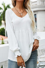 Load image into Gallery viewer, Women's Tunics Empire Waist Long Sleeve V-Neck Babydoll Style
