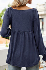 Load image into Gallery viewer, Women's Tunics Empire Waist Long Sleeve V-Neck Babydoll Style
