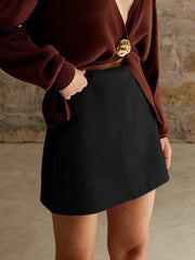 Women's Mini Skirt High Waist Belted a Line Bodycon Chic Style