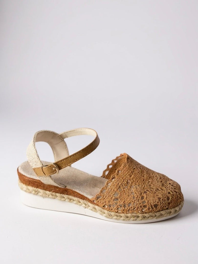 Comfortable Platform Sandals for Women with Boho Crochet Ankle Strap Espadrille Style