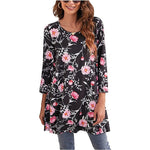 Load image into Gallery viewer, Women's Boho Tunics Mandala Print Swing Silhouette Elbow Sleeve
