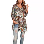 Load image into Gallery viewer, Women's Boho Tunics Mandala Print Swing Silhouette Elbow Sleeve
