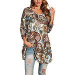 Load image into Gallery viewer, Women's Boho Tunics Mandala Print Swing Silhouette Elbow Sleeve
