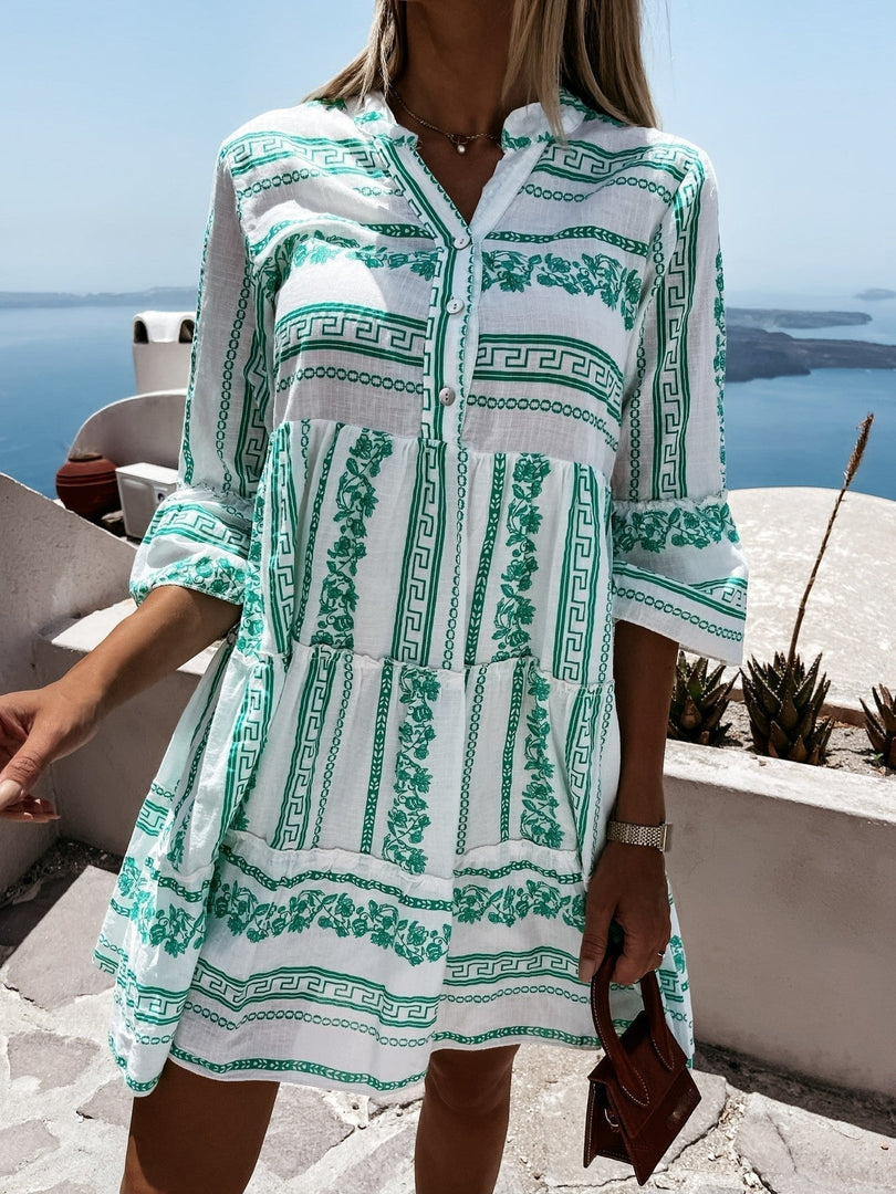 Women's Boho Mini Dress Tiered Flowy Tunic Style