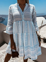 Load image into Gallery viewer, Women's Boho Mini Dress Tiered Flowy Tunic Style
