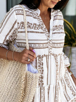Load image into Gallery viewer, Women's Boho Mini Dress Tiered Flowy Tunic Style
