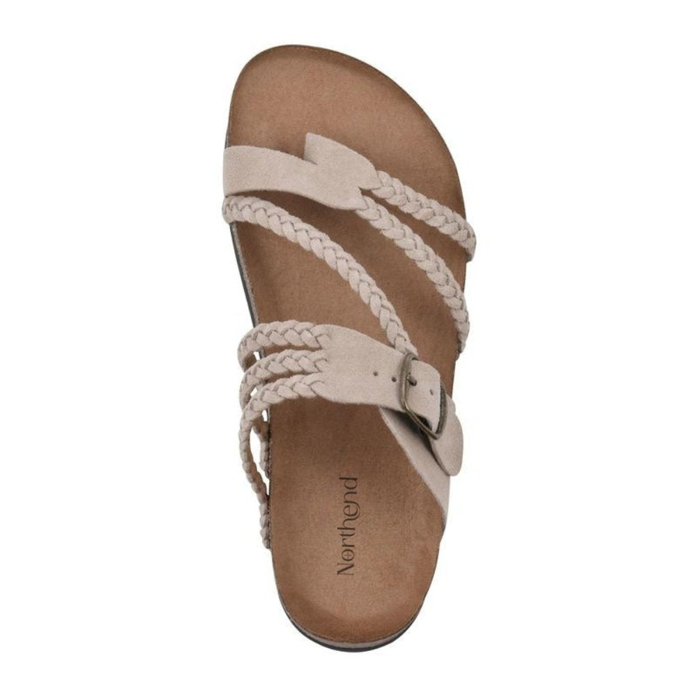 Women's Sandals Braided Strap Buckle Cork Footbed Style
