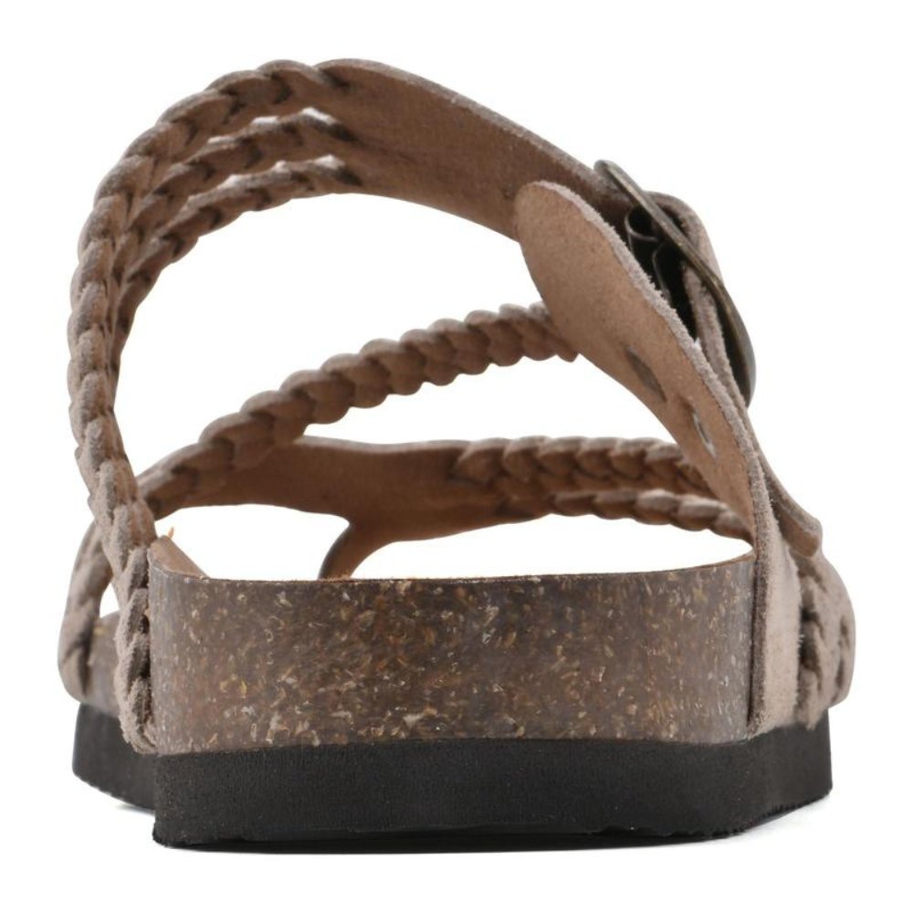 Women's Sandals Braided Strap Buckle Cork Footbed Style