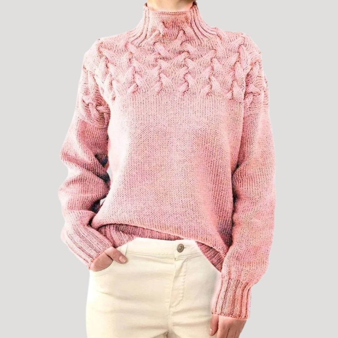 Women's Sweaters Cable Knit Turtleneck Pullover Relaxed Fit