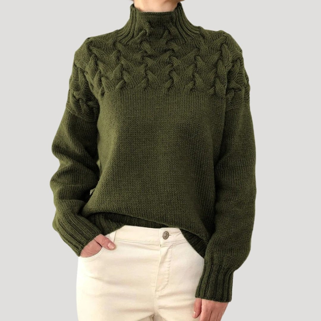 Women's Sweaters Cable Knit Turtleneck Pullover Relaxed Fit
