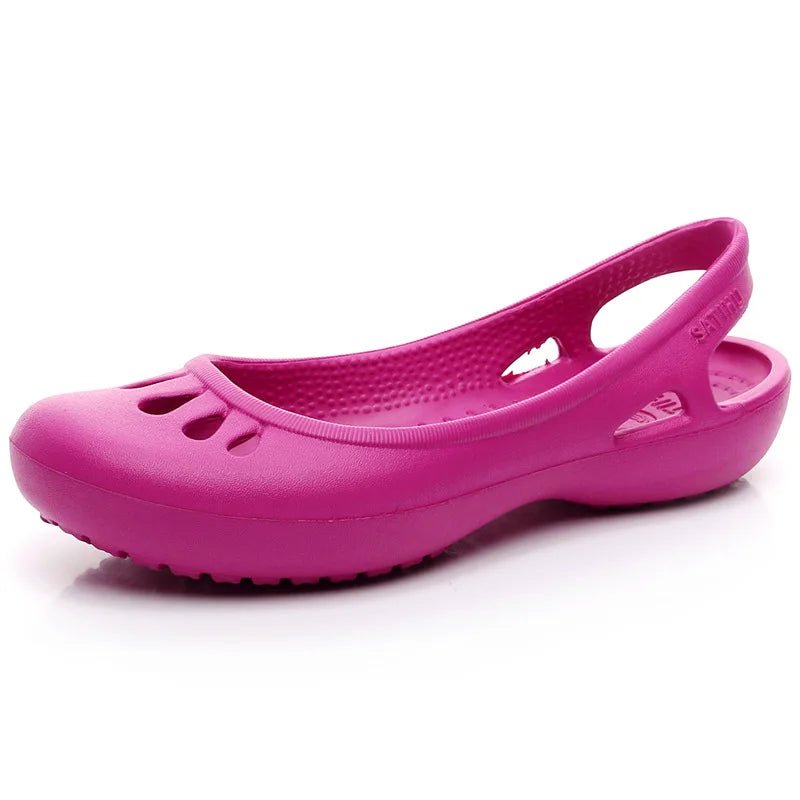 Women's Sandals Waterproof Jelly Flat Cut-Out Slide Design