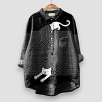 Load image into Gallery viewer, Women's Printed Shirt Collared Neck Long Sleeve Button Front Relaxed Casual Style
