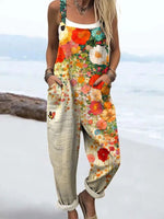 Load image into Gallery viewer, Women's Floral Jumpsuit Wide Leg Pants Sleeveless Multicolour Style
