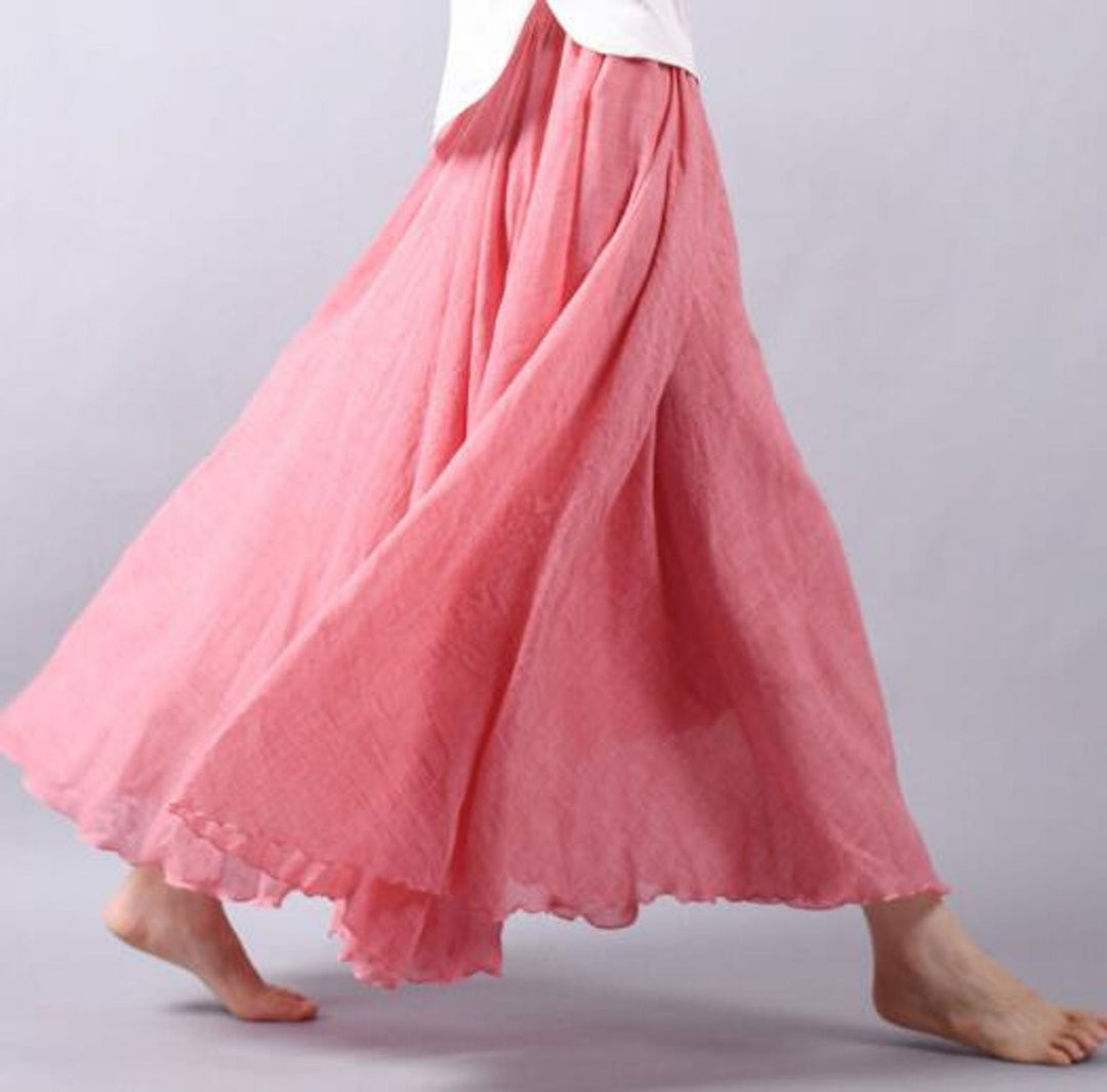Women's Maxi Skirt High Waist Flowing a Line Casual Bohemian Style