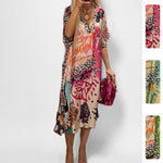 Load image into Gallery viewer, Women's Graphic Print Sundress V-Neckline Swing Tunic Style

