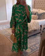 Load image into Gallery viewer, Women's Printed Skirt Set Round Neck Kimono Sleeve Relaxed Two Piece Style
