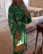 Load image into Gallery viewer, Women's Printed Skirt Set Round Neck Kimono Sleeve Relaxed Two Piece Style
