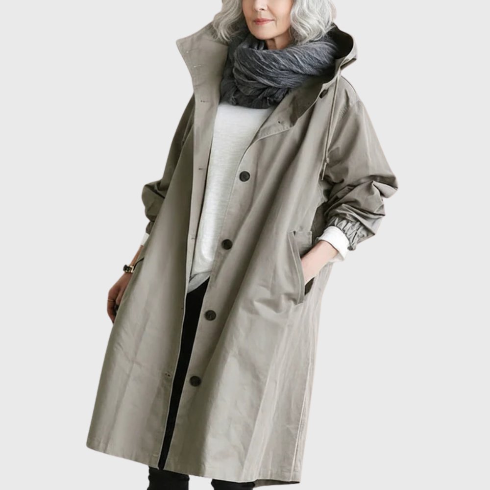 Women's Trench Coat Waterproof Hooded Relaxed Fit