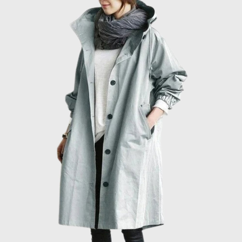 Women's Trench Coat Waterproof Hooded Relaxed Fit