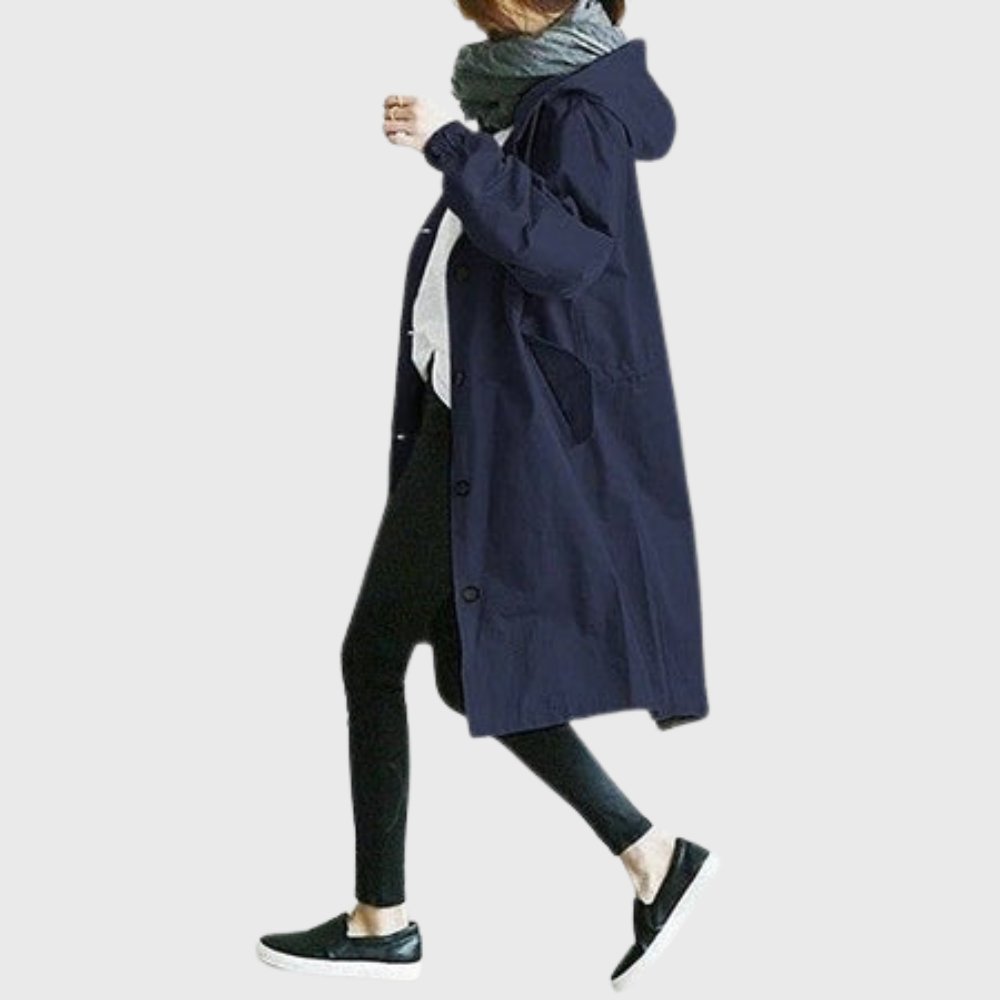 Women's Trench Coat Waterproof Hooded Relaxed Fit