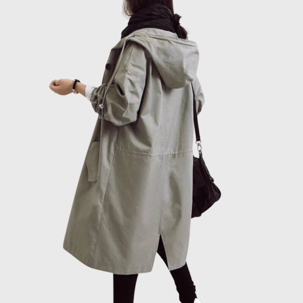 Women's Trench Coat Waterproof Hooded Relaxed Fit