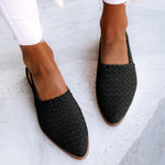 Load image into Gallery viewer, Women's Sandals Woven Leather Pointed Toe Slingback Flat Style

