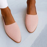 Load image into Gallery viewer, Women's Sandals Woven Leather Pointed Toe Slingback Flat Style
