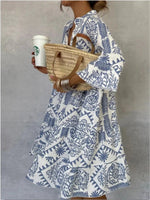 Load image into Gallery viewer, Women's Floral Sundress Tiered Skirt Boho Tunic Style
