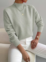 Load image into Gallery viewer, Women's Sweaters Mock Turtleneck Relaxed Fit Long Sleeve
