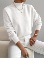 Load image into Gallery viewer, Women's Sweaters Mock Turtleneck Relaxed Fit Long Sleeve
