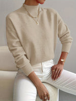 Load image into Gallery viewer, Women's Sweaters Mock Turtleneck Relaxed Fit Long Sleeve
