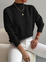 Load image into Gallery viewer, Women's Sweaters Mock Turtleneck Relaxed Fit Long Sleeve
