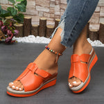 Load image into Gallery viewer, Comfortable Platform Sandals for Women with Open Toe Wedge Hook Loop Strap
