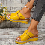Load image into Gallery viewer, Comfortable Platform Sandals for Women with Open Toe Wedge Hook Loop Strap
