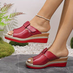 Load image into Gallery viewer, Comfortable Platform Sandals for Women with Open Toe Wedge Hook Loop Strap
