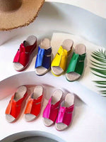 Load image into Gallery viewer, Comfortable Platform Sandals for Women with Open Toe Wedge Hook Loop Strap
