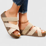 Load image into Gallery viewer, Women's Orthopedic Platform Sandals Braided Cross-Strap Cushioned Sole
