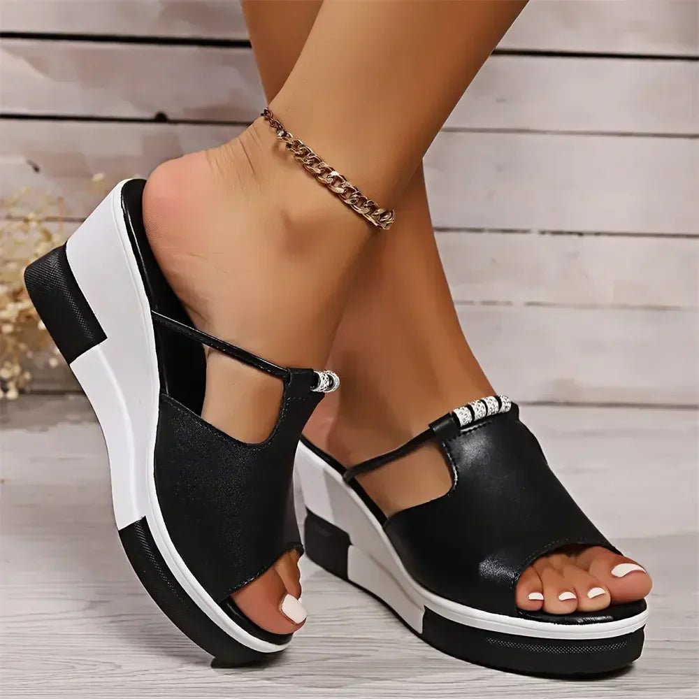 Women's Wedge Sandals Cutout Strap Platform Open Toe Style