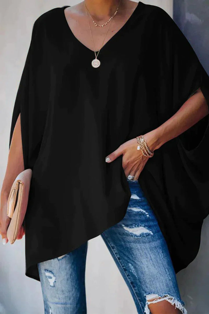 Women's Tunics Batwing Sleeves V-Neckline Oversized Relaxed Fit