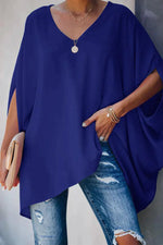 Load image into Gallery viewer, Women's Tunics Batwing Sleeves V-Neckline Oversized Relaxed Fit
