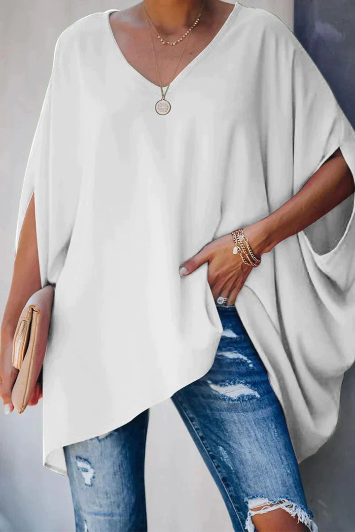 Women's Tunics Batwing Sleeves V-Neckline Oversized Relaxed Fit