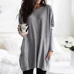 Load image into Gallery viewer, Effortless Tunics for Women with Oversized Long Sleeve Pocket Style
