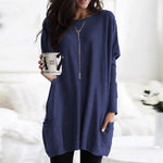 Load image into Gallery viewer, Effortless Tunics for Women with Oversized Long Sleeve Pocket Style
