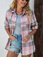 Load image into Gallery viewer, Women's Plaid Flannel Cardigan Sweater Open Front Oversized Long Sleeve Shirt
