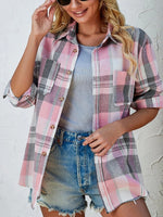 Load image into Gallery viewer, Women's Plaid Flannel Cardigan Sweater Open Front Oversized Long Sleeve Shirt
