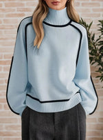 Load image into Gallery viewer, Women's Sweaters Oversized Turtleneck Colorblock Knit Style
