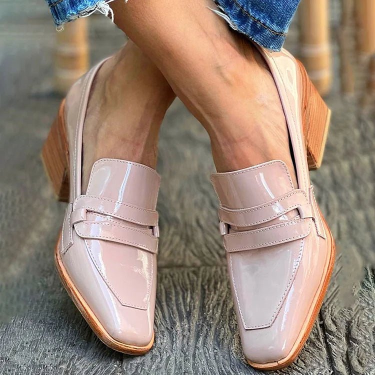 Women's Pink Loafers Slip On Penny Toe Comfortable Casual Style
