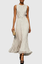 Load image into Gallery viewer, Women's Maxi Dress Polka Dot Ruffle Hem Evening Gown Style
